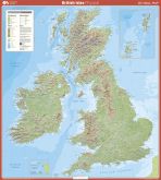 4 Great Britain Physical Wall Map