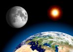 3D Postcard - Earth, Moon and Sun - Small